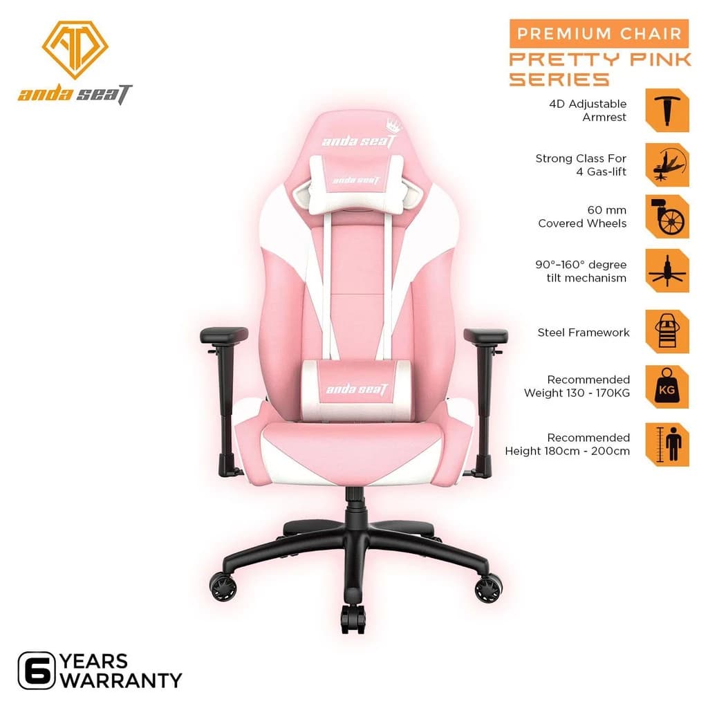 AndaSeat Pretty in Pink Gaming Chair